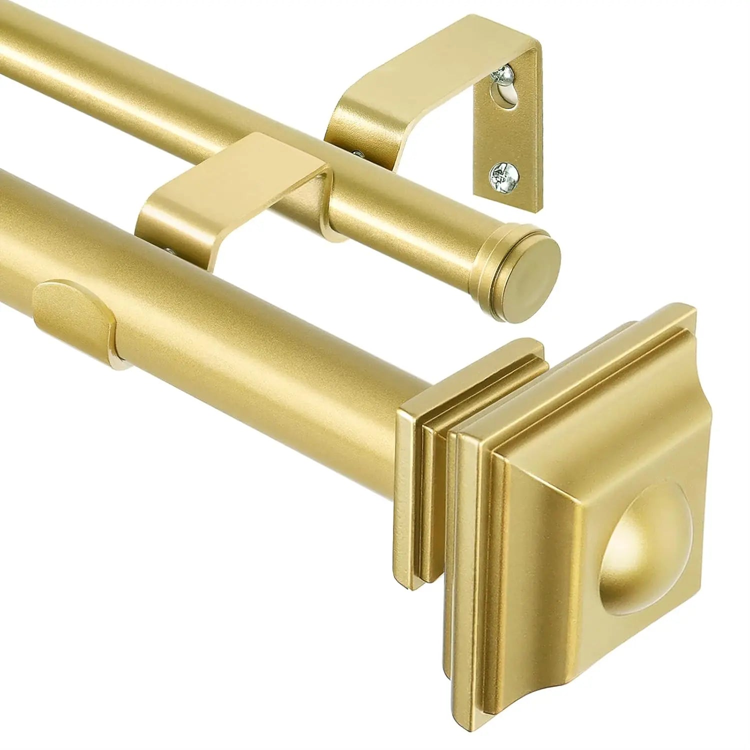 Telescoping Double Curtain Rod 72-144 Inch Heavy-Duty Metal – Adjustable Antique Bronze Rod for Windows 69-140”, 30lb Capacity, Includes Hardware (Vintage Finials) - TheWellBeing4All