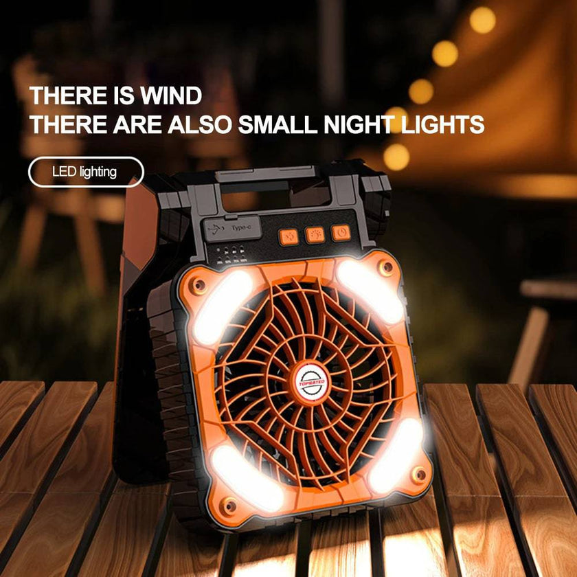 Solar Camping Fan with LED Light - TheWellBeing4All