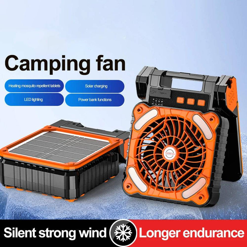 Solar Camping Fan with LED Light - TheWellBeing4All