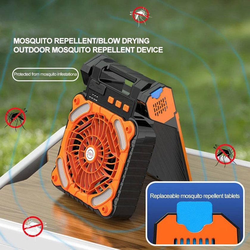 Solar Camping Fan with LED Light - TheWellBeing4All