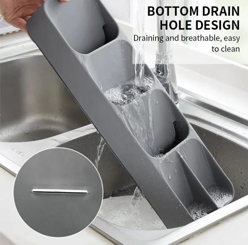 Kitchen Drawer Cutlery Storage Tray Knife Holder Spoon Forks Tableware Organizer Container For Spice Bottles Knives Block - TheWellBeing4All