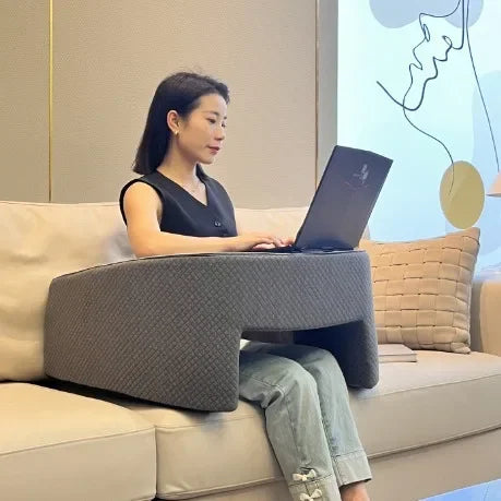 Memory Foam Reading Pillow for Bed – Lap Desk Pillow with Arm Rest, Bamboo Fiber Cover, Pocket Design (Petite Adults & Teens) - TheWellBeing4All