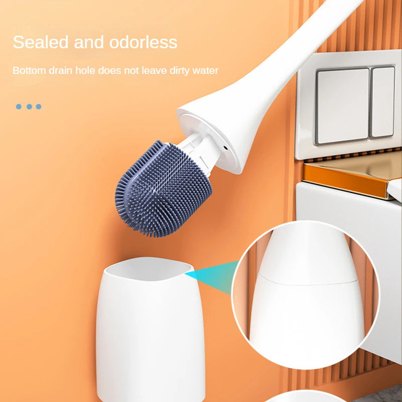 Toilet Brush Set | 90 Degrees Adjustable No Dead Angle Toilet Cleaning Brush - TheWellBeing4All