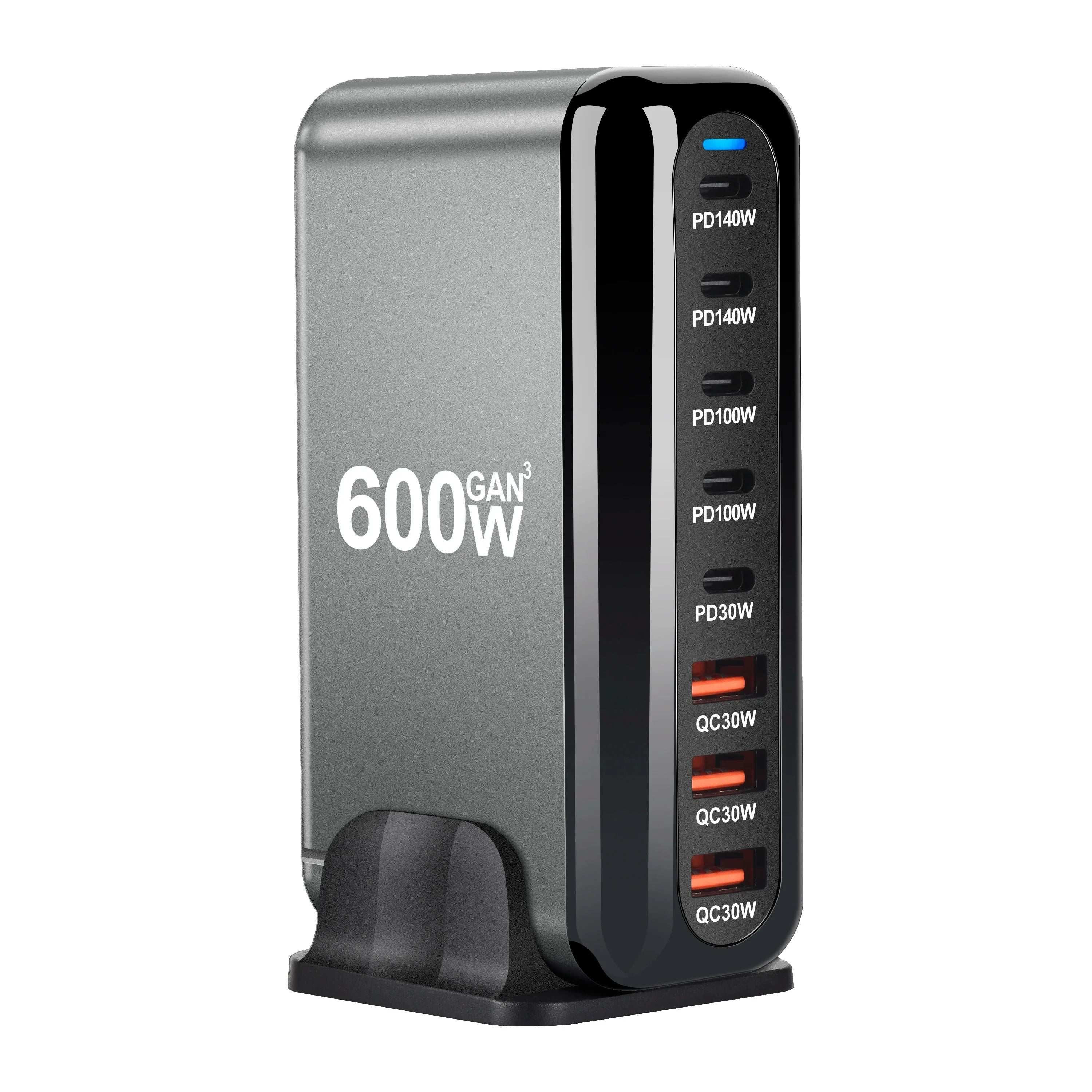 600W & 500W GaN USB-C Charging Hub – 8-in-1 Fast Charger, 140W Output, Multi-Port Adapter