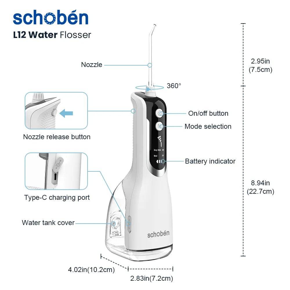 Portable Oral Irrigator Waterproof Teeth Cleaner  Water Flosser Dental Water Jet - TheWellBeing4All