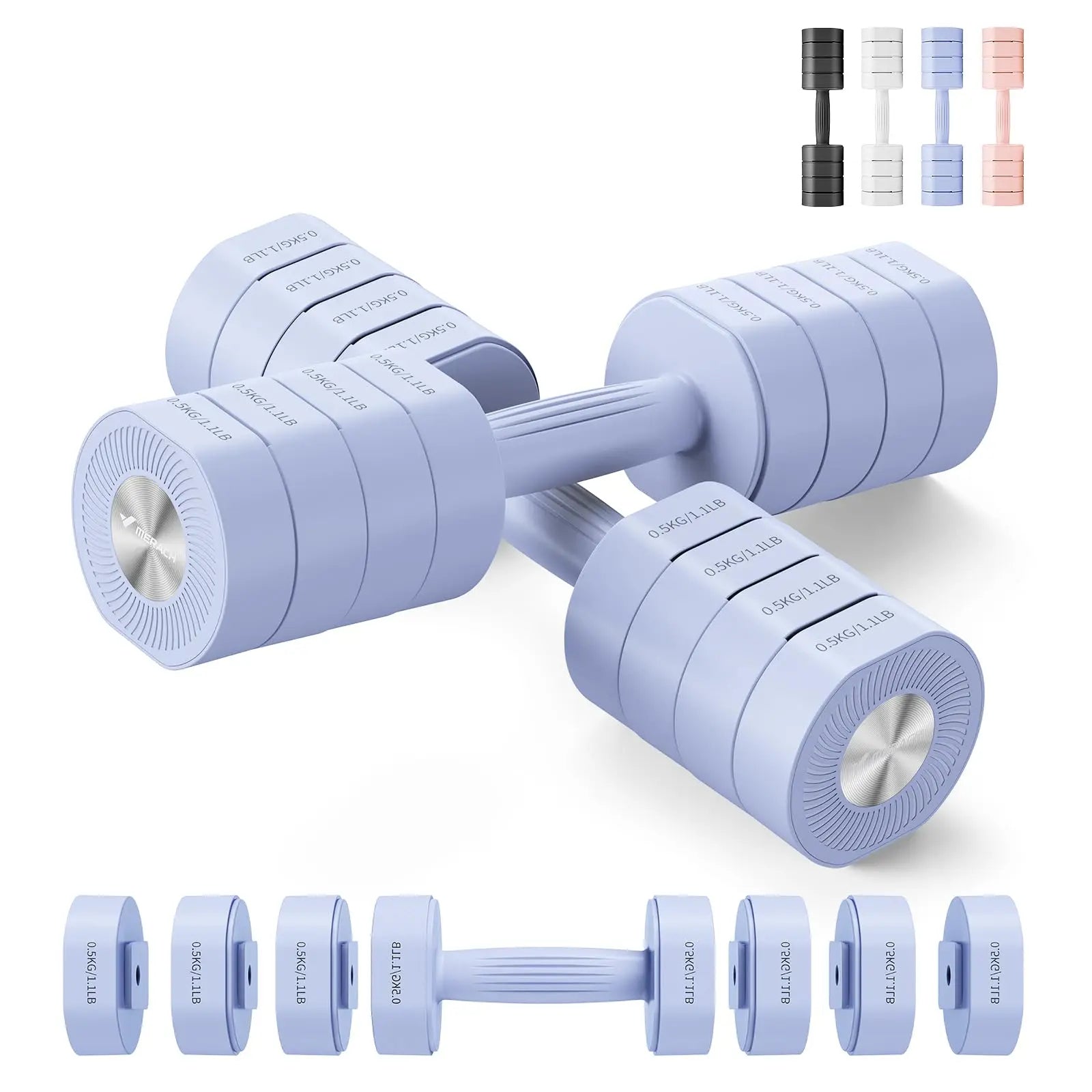 Adjustable Dumbbells for Women – 4-in-1 Home Weight Set in Pink

