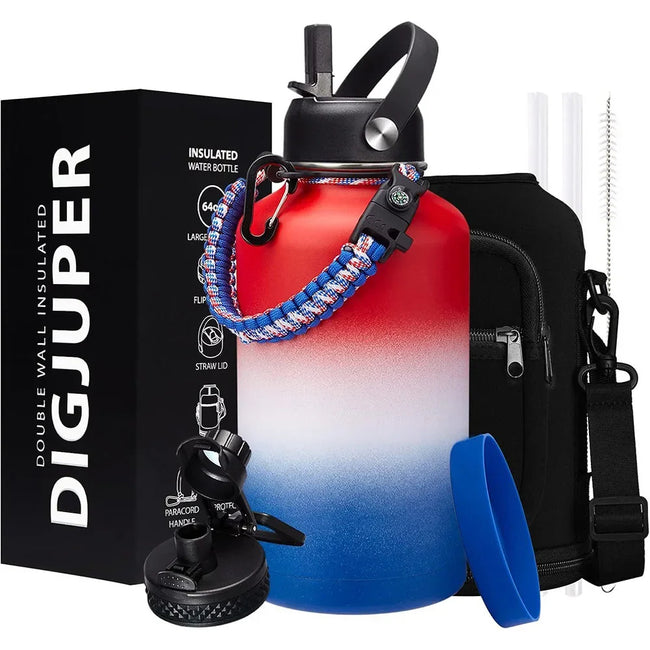 Eco-Friendly 64 oz Stainless Steel Water Bottle – Lead-Free, Reusable & Anti-Corrosion for Climbing - TheWellBeing4All