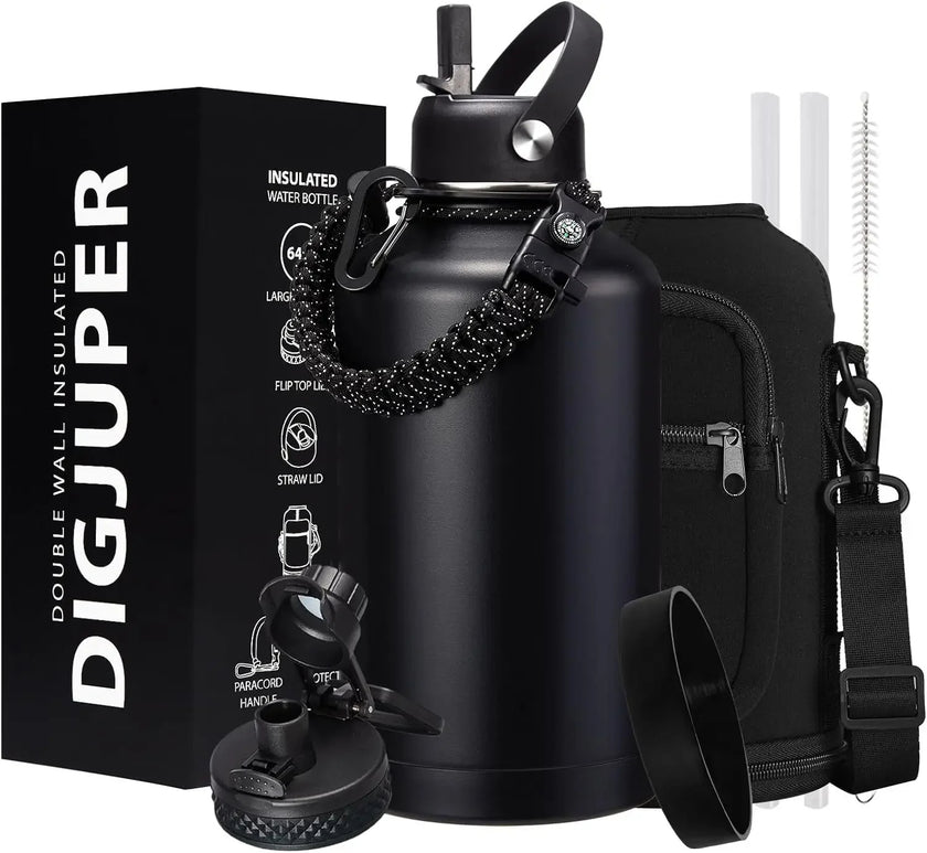 Eco-Friendly 64 oz Stainless Steel Water Bottle – Lead-Free, Reusable & Anti-Corrosion for Climbing - TheWellBeing4All