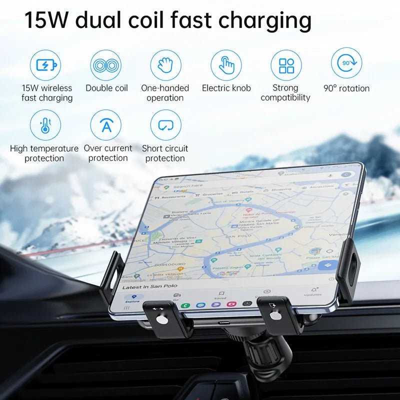 Dual Coil Wireless Car Charger – Fast Charging Vent Mount for Samsung Galaxy Z Fold 3/2, Flip 4/3 & iPhones (Foldable Phone Compatible) - TheWellBeing4All