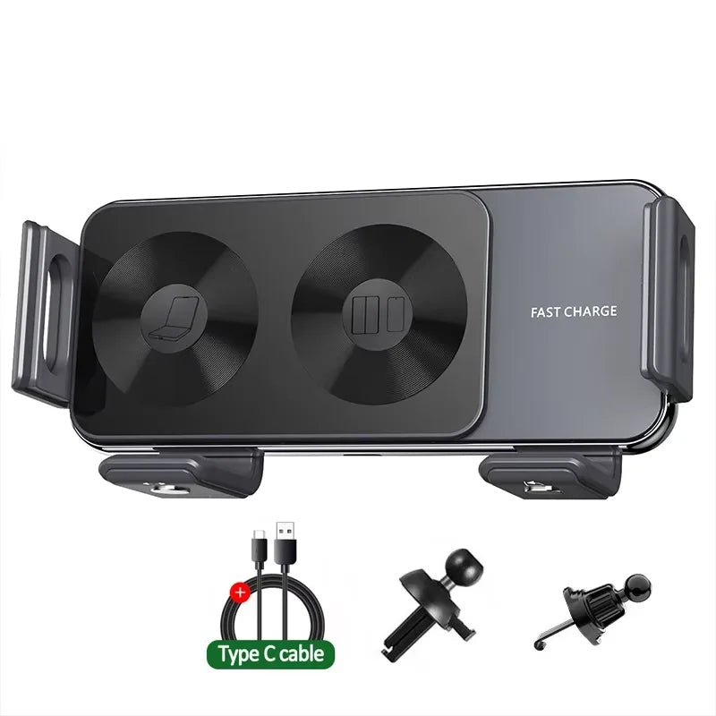 Dual Coil Wireless Car Charger – Fast Charging Vent Mount for Samsung Galaxy Z Fold 3/2, Flip 4/3 & iPhones (Foldable Phone Compatible) - TheWellBeing4All