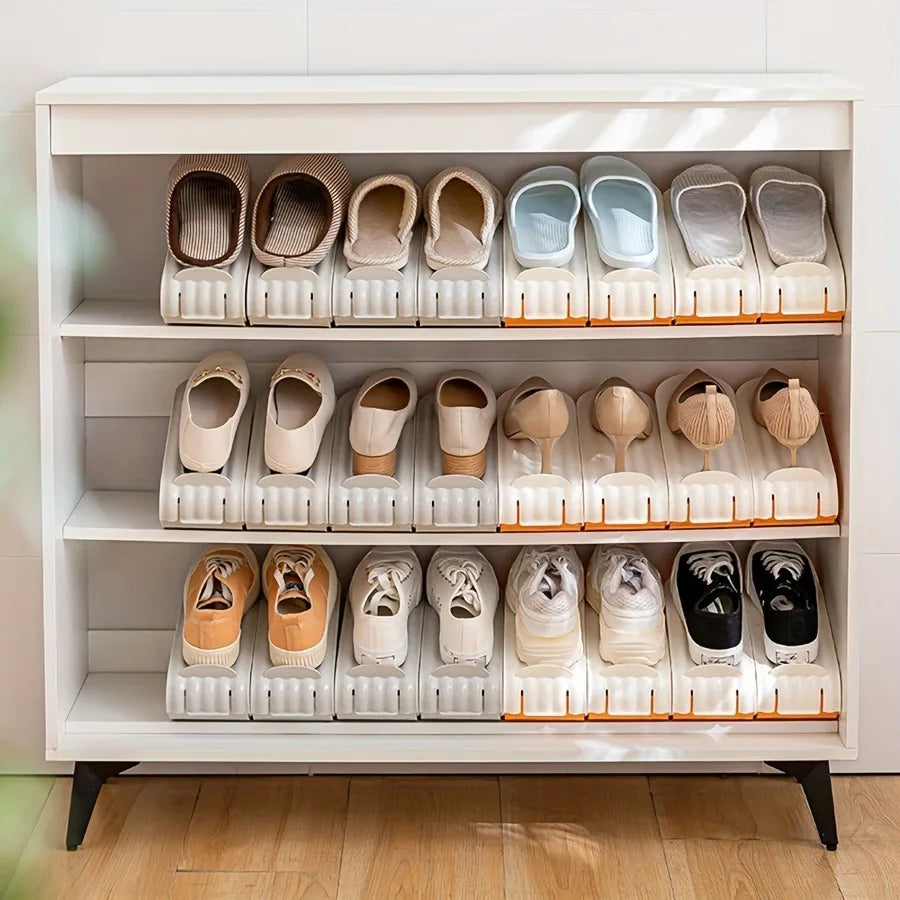 Adjustable Shoe Slots Organizer: Modern Double Rack Space Saver for Footwear Storage - TheWellBeing4All