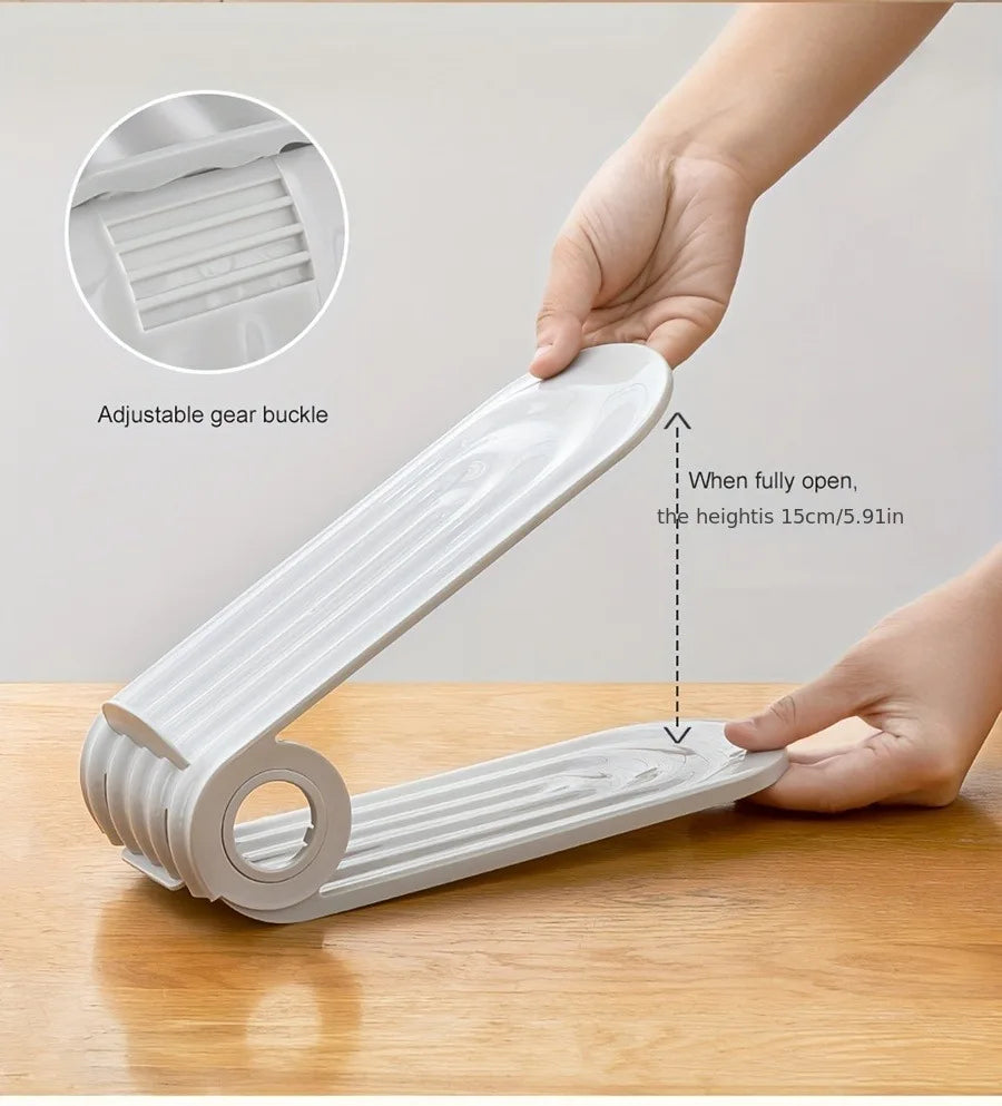 Adjustable Shoe Slots Organizer: Modern Double Rack Space Saver for Footwear Storage - TheWellBeing4All