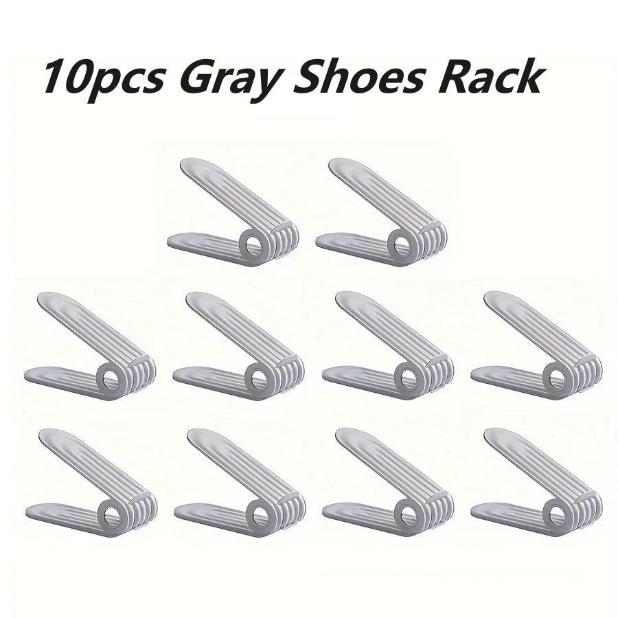 Adjustable Shoe Slots Organizer: Modern Double Rack Space Saver for Footwear Storage - TheWellBeing4All