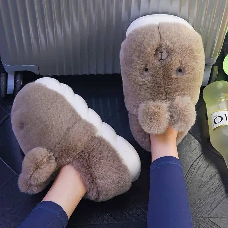 Winter Warm Shoes Plush Lining Indoor Slippers Couples Platform Heel High Top Snow Boots - TheWellBeing4All