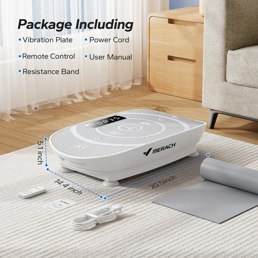 Whole Body Vibration Plate Machine – 10-Level Power Vibrate Platform with Resistance Bands & Remote, 300LB Capacity for Home Fitness (Quiet, LED Display) - TheWellBeing4All