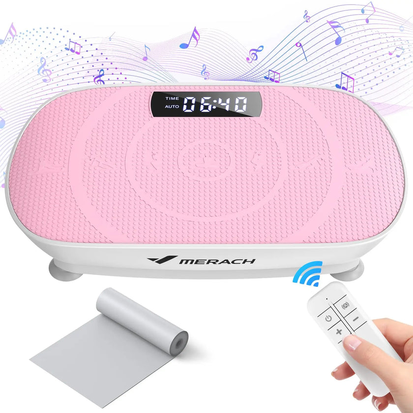 Whole Body Vibration Plate Machine – 10-Level Power Vibrate Platform with Resistance Bands & Remote, 300LB Capacity for Home Fitness (Quiet, LED Display) - TheWellBeing4All