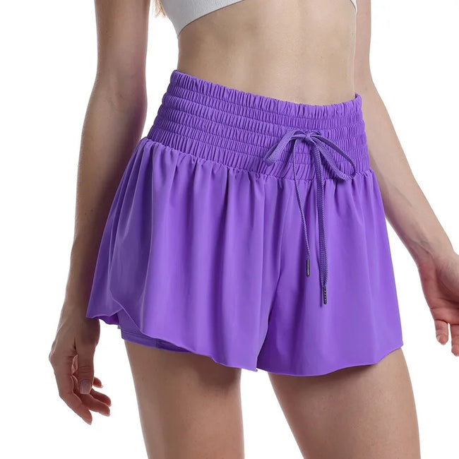 2-in-1 Athletic Skorts for Women – Flowy High Waisted Design with Hidden Pockets