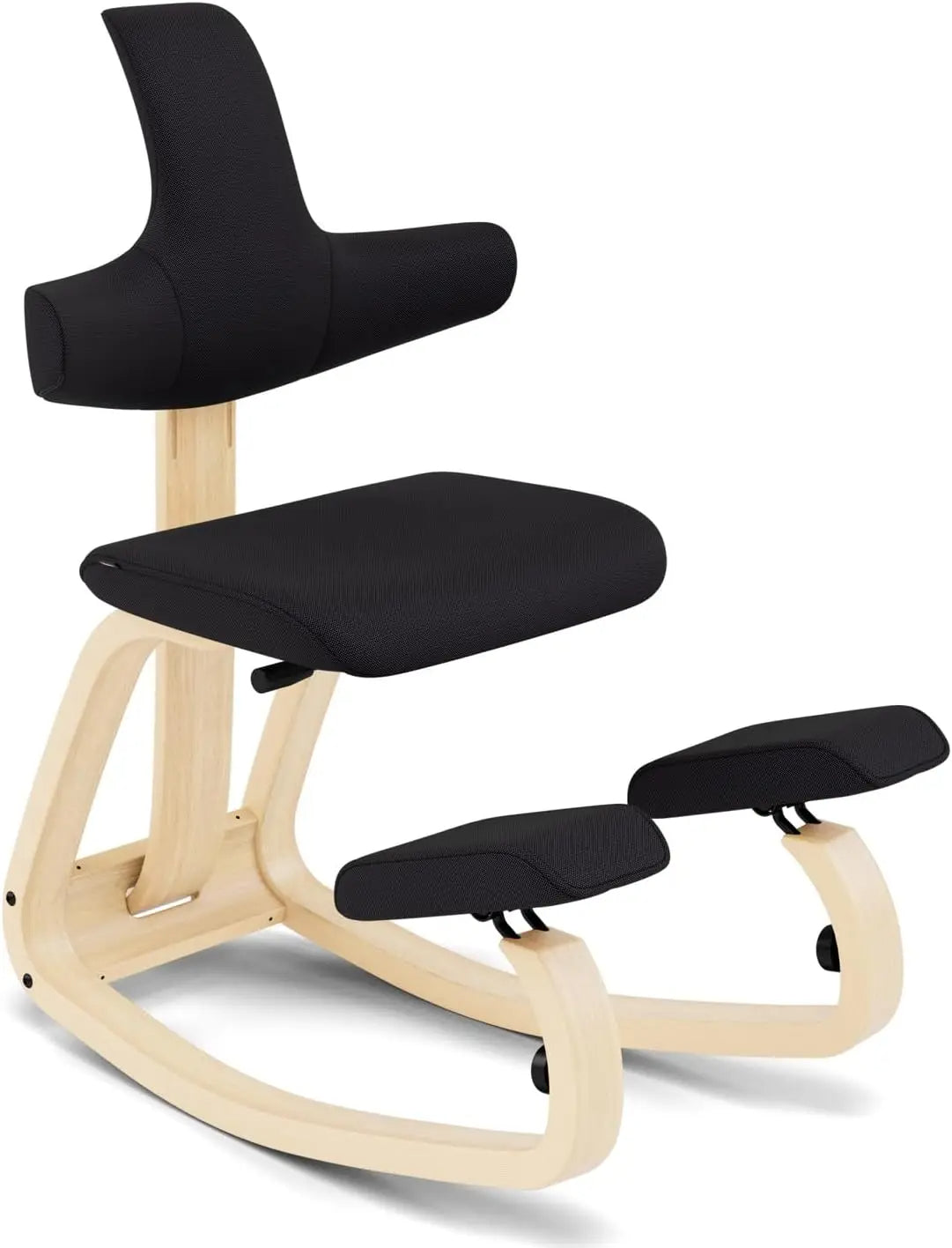 Adjustable Ergonomic Kneeling Chair with Backrest - Grey/Natural - TheWellBeing4All