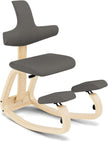 Adjustable Ergonomic Kneeling Chair with Backrest - Grey/Natural