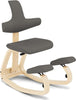 Adjustable Ergonomic Kneeling Chair with Backrest - Grey/Natural