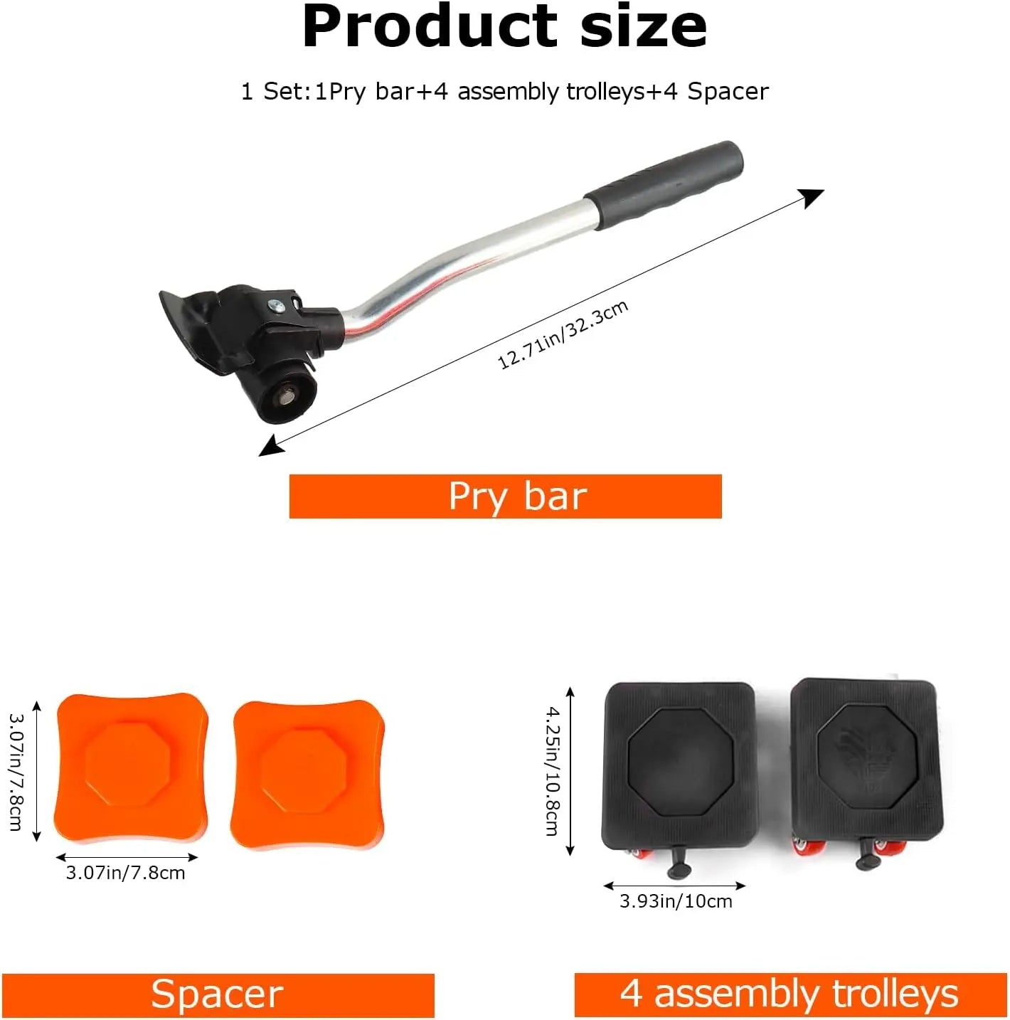 Furniture Movers Lift Mover Tool Set - 880 Lbs Load Capacity, 360° Rotation Moving Wheels Roller Slider for Sofa, Piano, Refrigerator - TheWellBeing4All