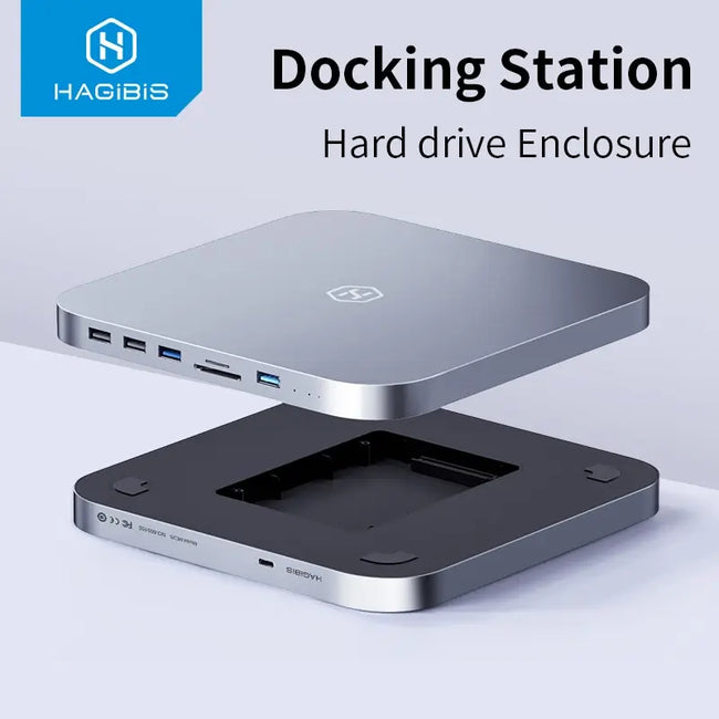 Hagibis USB C Hub with Hard Drive Enclosure | Type C Docking Station, 2.5 SATA NVME M.2 SSD Case, 4K DP, USB3.0 for Mac Mini M1 M2 - TheWellBeing4All