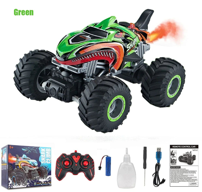 Monster Truck RC Car Electric  Stunt Cars with Light Sound Spray Toys - TheWellBeing4All