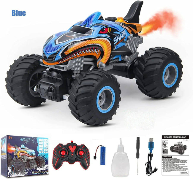 Monster Truck RC Car Electric  Stunt Cars with Light Sound Spray Toys - TheWellBeing4All