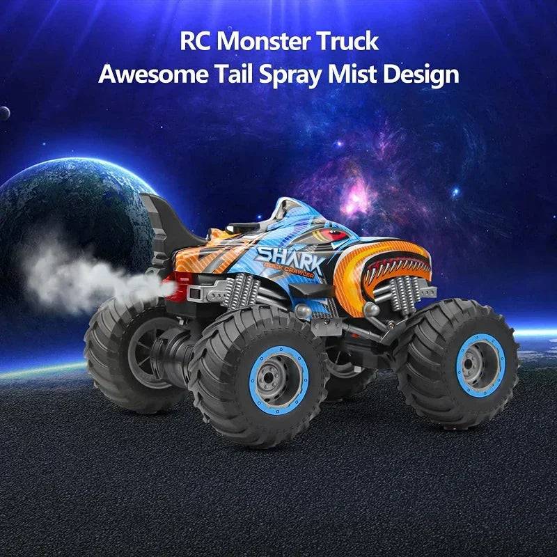 Monster Truck RC Car Electric  Stunt Cars with Light Sound Spray Toys - TheWellBeing4All