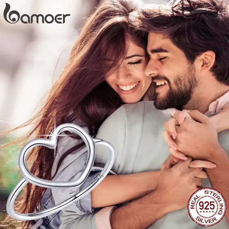 Minimalist Heart Sterling Silver Ring – Customizable, 925 Silver, GDTC Certified (Engagement, Wedding, Gift) - TheWellBeing4All