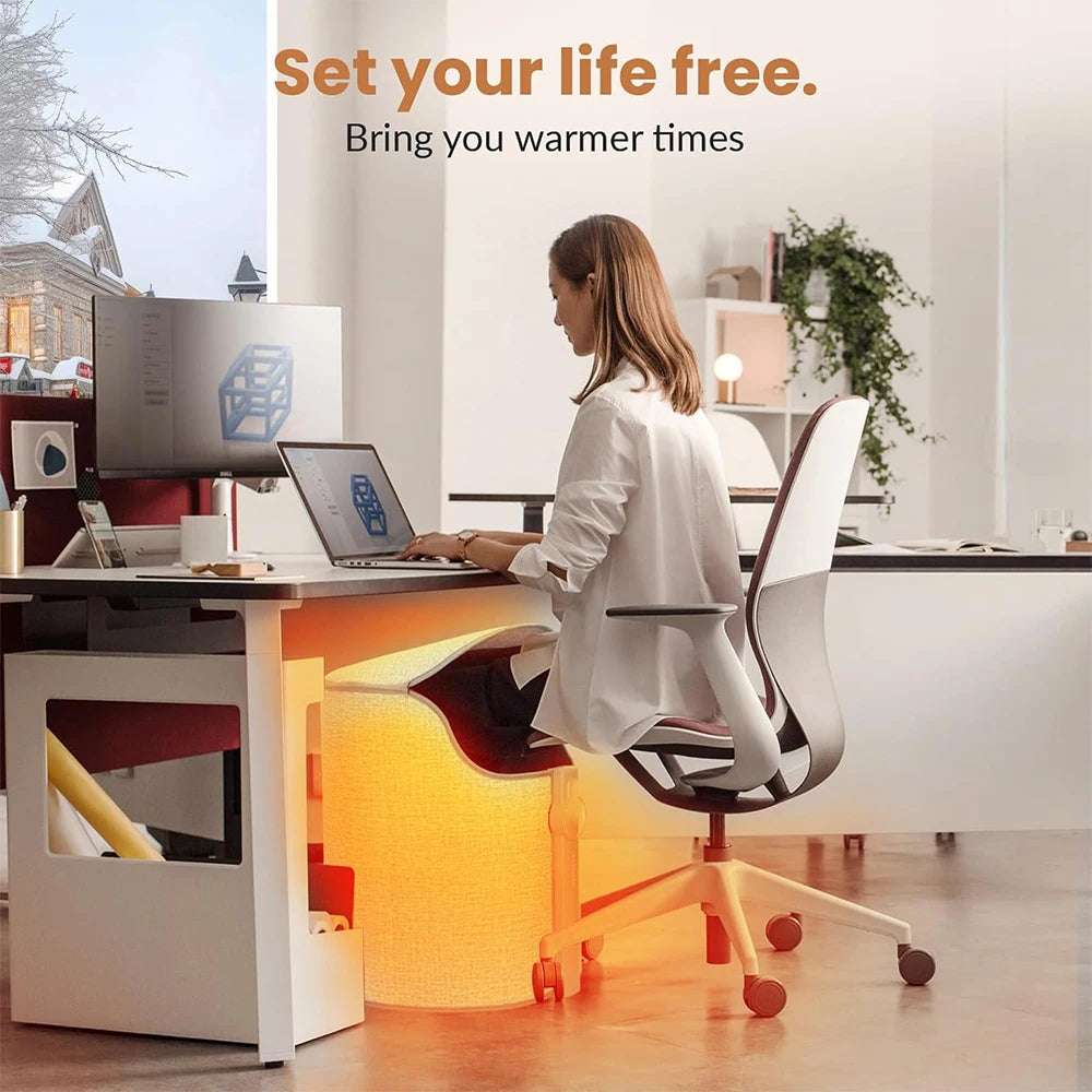 isfriday Foot Warmer Under Desk Heater - Quiet, Portable, 5 Heat Levels