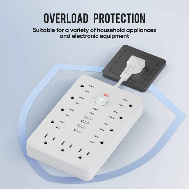 17-in-1 US Power Outlet Surge Protector with 11 AC Outlets, 4 USB Ports (2 Type-C), Desktop Charging Station - TheWellBeing4All
