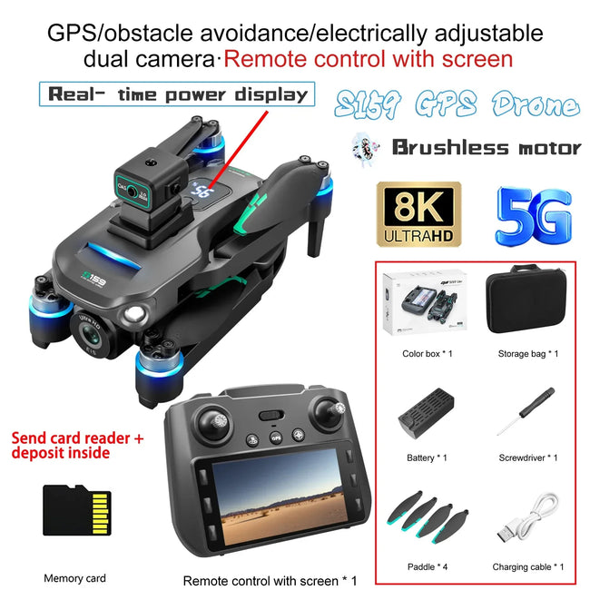Foldable 8K EIS Dual Camera Drone with 5G FPV Transmission, Omnidirectional Obstacle Avoidance & GPS – 260g Lightweight Quadcopter for Aerial Photography (28-Min Flight, 4K/8K HD) - TheWellBeing4All
