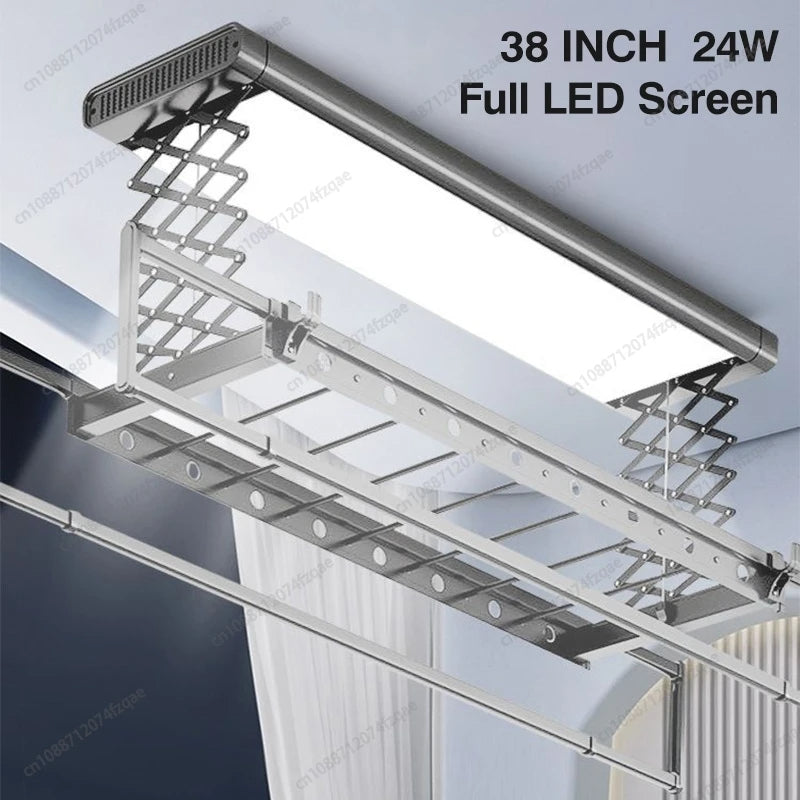 Electric Remote Control Lifting Clothes Drying Rack - Foldable and Extendable Aluminum Alloy Design - TheWellBeing4All