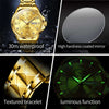 OLEVS Luxury Gold Stainless Steel Watch – Waterproof, Luminous, Dual Calendar