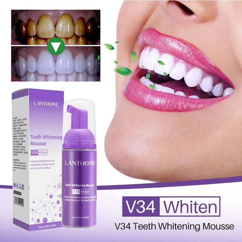 Toothpaste Mousse V34 - Your Solution to Teeth Cleaning, Whitening, and Stain Removal - TheWellBeing4All
