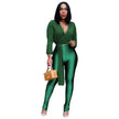 2 pcs Women Set Women Set Luxury Print Blouse and Long Pants Sexy Club Outfits - The Well Being The Well Being Green / L Ludovick-TMB 2 pcs Women Set Women Set Luxury Print Blouse and Long Pants Sexy Club Outfits