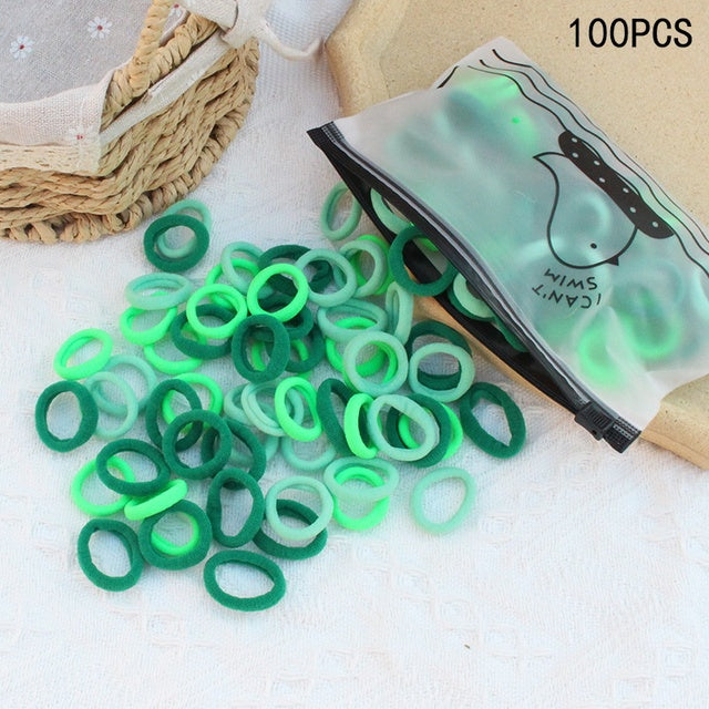 Girls Colorful Nylon Small Elastic Hair Bands Kids Cute Bow Hair Bands Ponytail Holder Headband - The Well Being The Well Being 100pcs-39 Ludovick-TMB Girls Colorful Nylon Small Elastic Hair Bands Kids Cute Bow Hair Bands Ponytail Holder Headband