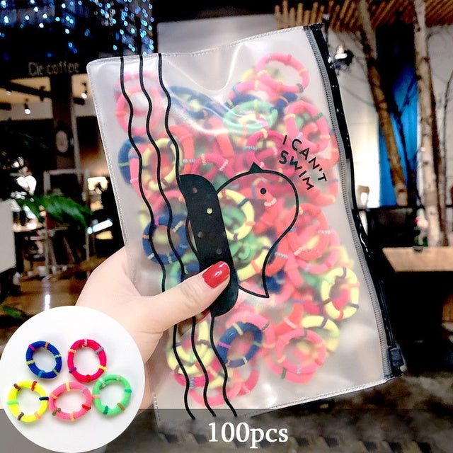 Girls Colorful Nylon Small Elastic Hair Bands Kids Cute Bow Hair Bands Ponytail Holder Headband - The Well Being The Well Being 100pcs-23 Ludovick-TMB Girls Colorful Nylon Small Elastic Hair Bands Kids Cute Bow Hair Bands Ponytail Holder Headband