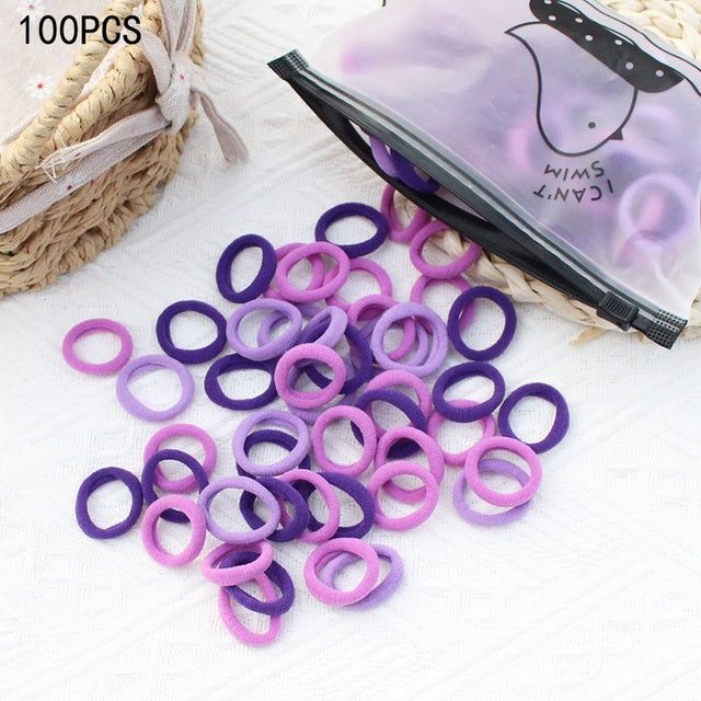 Girls Colorful Nylon Small Elastic Hair Bands Kids Cute Bow Hair Bands Ponytail Holder Headband - The Well Being The Well Being 100pcs-40 Ludovick-TMB Girls Colorful Nylon Small Elastic Hair Bands Kids Cute Bow Hair Bands Ponytail Holder Headband