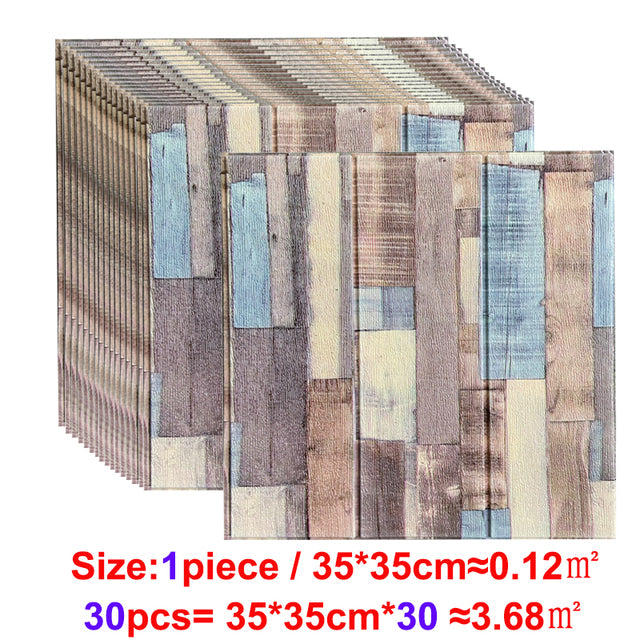 Wallpaper Wood Grain Sticker - The Well Being The Well Being Blue Gray / 35x35CMX0.5CM Ludovick-TMB Wallpaper Wood Grain Sticker