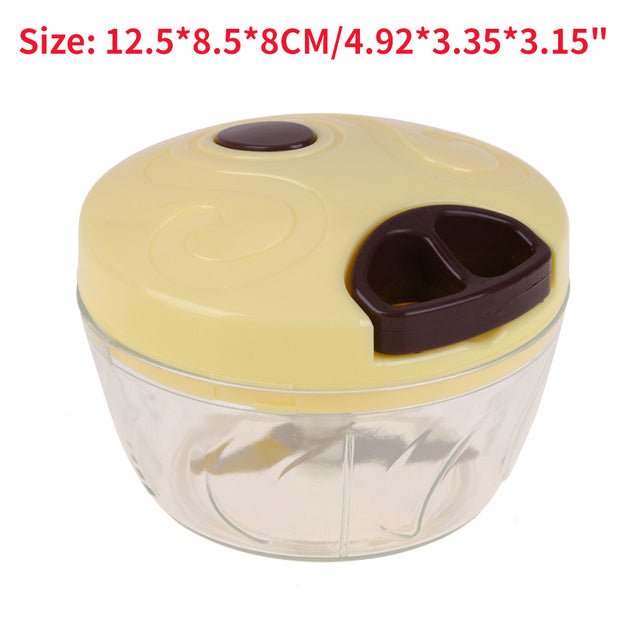 Multifunction Garlic Chopper High Speedy Chopper Vegetable Cutter Fruit Twist Shredder Manual Meat Grinder Garlic Crusher - The Well Being The Well Being China / Yellow 200006153 Ludovick-TMB Multifunction Garlic Chopper High Speedy Chopper Vegetable Cutter Fruit Twist Shredder Manual Meat Grinder Garlic Crusher