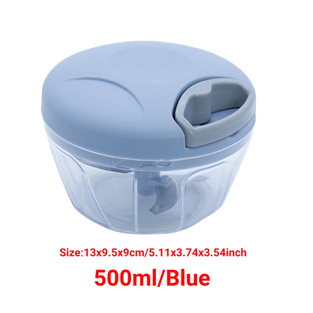 Multifunction Garlic Chopper High Speedy Chopper Vegetable Cutter Fruit Twist Shredder Manual Meat Grinder Garlic Crusher - The Well Being The Well Being China / 500ml Blue 200000195 Ludovick-TMB Multifunction Garlic Chopper High Speedy Chopper Vegetable Cutter Fruit Twist Shredder Manual Meat Grinder Garlic Crusher