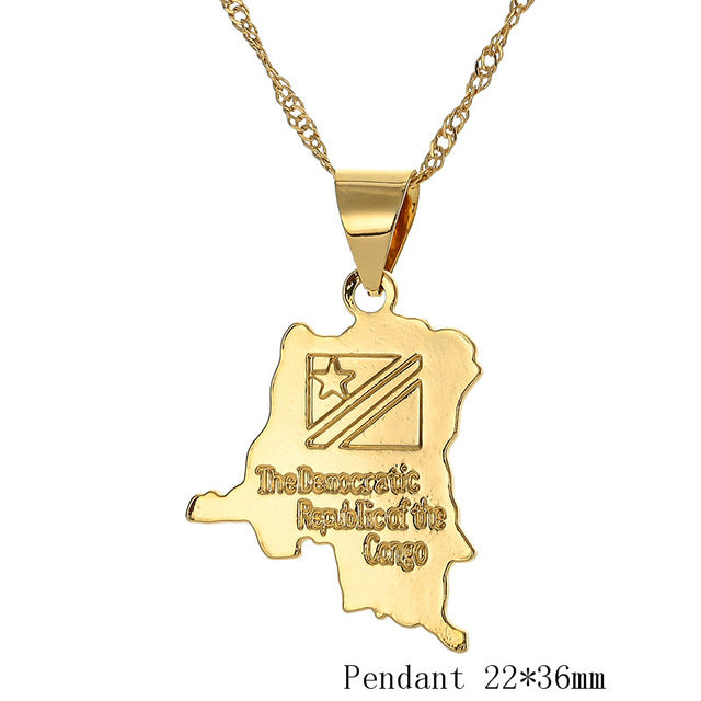 Africa country’s Map Pendant Necklace - The Well Being The Well Being style 6 / China Ludovick-TMB Africa country’s Map Pendant Necklace