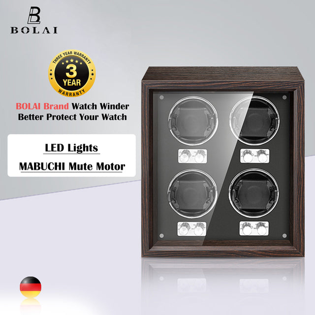 Luxury Wood Watch Winder High-End 2 4 Slot Automatic Watches Box with Motor Watch Cabinet Clock Storage Box - The Well Being The Well Being BL-40s plus-2 Ludovick-TMB Luxury Wood Watch Winder High-End 2 4 Slot Automatic Watches Box with Motor Watch Cabinet Clock Storage Box