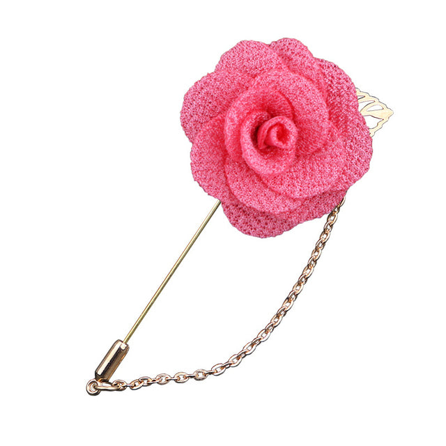 Bridegroom Wedding Brooches Cloth Art Hand-made Rose Flower Brooch Lapel Pin Badge Tassel Chain - The Well Being The Well Being A14 Ludovick-TMB Bridegroom Wedding Brooches Cloth Art Hand-made Rose Flower Brooch Lapel Pin Badge Tassel Chain