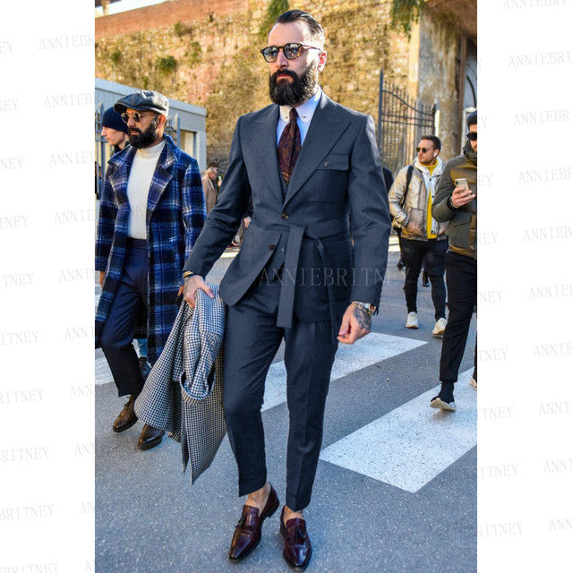 Designs Suits Slim Fit - The Well Being The Well Being Navy Blue / L (EU 50A) Ludovick-TMB Designs Suits Slim Fit