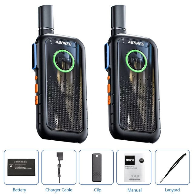 Mini Walkie Talkie ABBREE AR-M3 UHF Long Range Dual PPT USB Charging Portable Communicator Two way Radio - The Well Being The Well Being 2x M3 Ludovick-TMB Mini Walkie Talkie ABBREE AR-M3 UHF Long Range Dual PPT USB Charging Portable Communicator Two way Radio