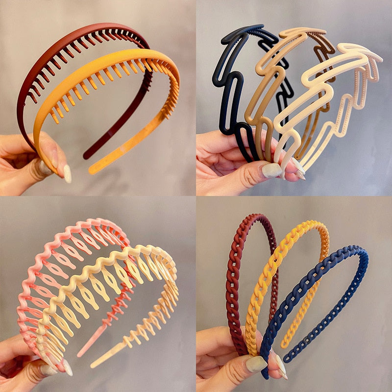 Morandi Color Hair Hoop Female All-Match Press Hair Head Buckle Headband Girl Frosted Serrated Hair Accessories - The Well Being The Well Being Ludovick-TMB Morandi Color Hair Hoop Female All-Match Press Hair Head Buckle Headband Girl Frosted Serrated Hair Accessories