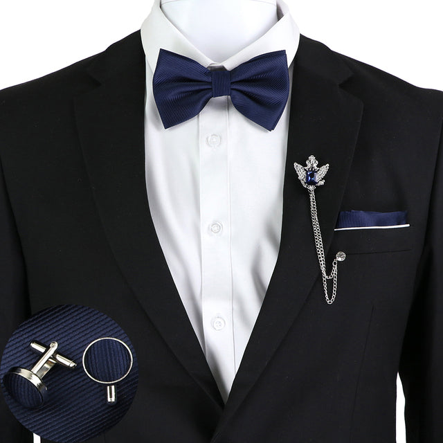 Solid Color Bow Tie Set - The Well Being The Well Being SET1-5 Ludovick-TMB Solid Color Bow Tie Set